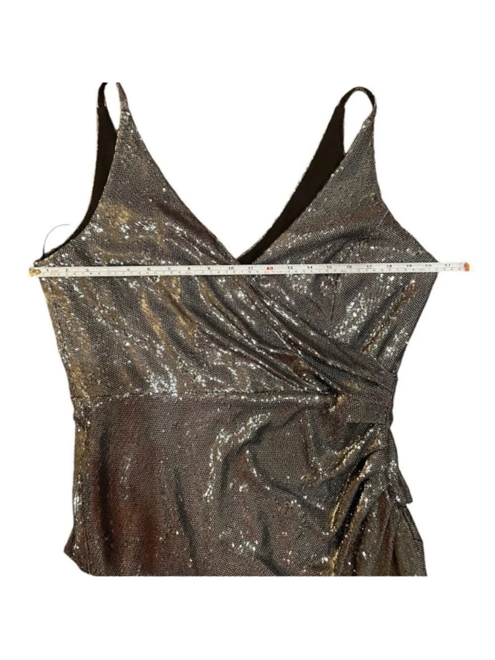 Dress the Population Jordan Gunmetal Sequin Gown Size XL